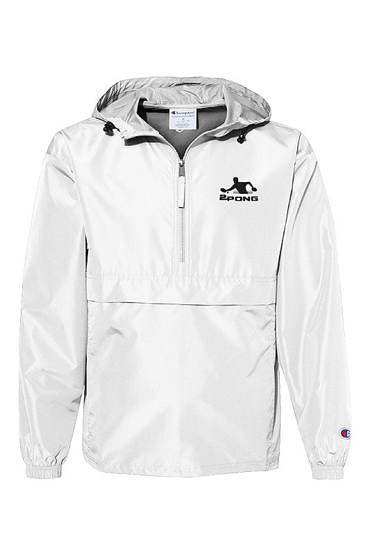 2Pong Black Logo Champion Anorak 1 4 Zip Jacket